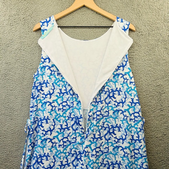 Blue and White Sleeveless Dress - Picture 10 of 12